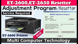 Epson ET 2600ET 2650 resetter100 tested [upl. by Delastre83]