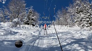 Geilo High Five Ski Challenge Norway  allthegoodiescom  coolgeilocom [upl. by Fenn56]