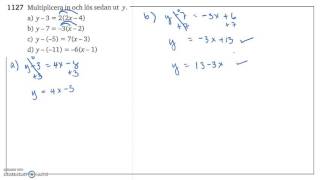 Matematik 5000 Ma 2c Kapitel 1 Ekvationer och omskrivning av formler 1127 [upl. by Idnyc614]