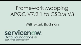 CSDM V3 Framework Mapping APQC V721 [upl. by Sindee]