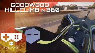 360 Degree Video of Robocars AUTONOMOUS Goodwood Hillclimb  Full VR run  Roborace [upl. by Ossy]