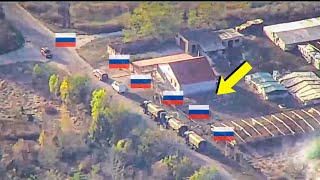 HIMARS destroys a huge Russian convoy with precise hits The Best Moments [upl. by Enttirb]