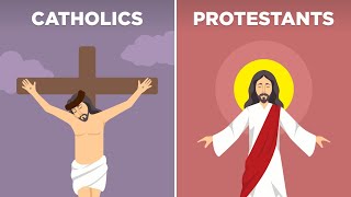 Catholics vs Protestants  18 Differences [upl. by Anyotal]