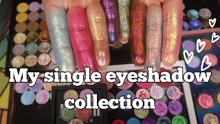 My single eyeshadow collection  Organization amp swatches  Saturday Sparkles ✨ [upl. by Lemhaj]