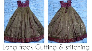 Long frock cutting amp stitching  Trending design [upl. by Rosenblum792]