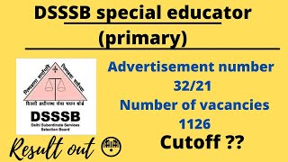 DSSSB Special educator result out e  dossier invited from selected candidates [upl. by Douglas]