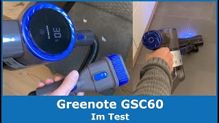 Greenote GSC60 Akkusauger Test  Praxistest des ultraleichten Akku Staubsaugers [upl. by Saoj]