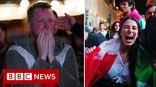 Fans react as England lose penalty shootout to Italy in Euro 2020 final  BBC News [upl. by Derf]