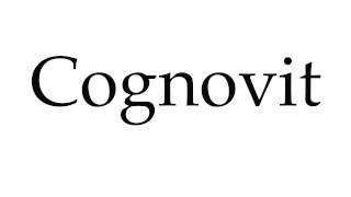 How to Pronounce Cognovit [upl. by Innep]