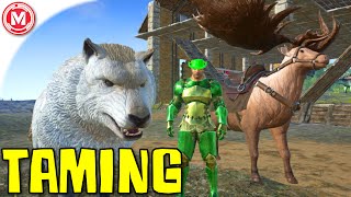 ARK Survival Evolved  Dire Wolf and Megaloceros Taming Gameplay [upl. by Thevenot]