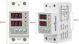 amiciSmart Automatic OverUnder Voltage and Over Load Protection Single Phase 220V 63A [upl. by Wulf]