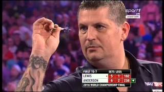 Gary Anderson 9 Darter und Entscheidung Dart WM 2016 [upl. by Alvira]