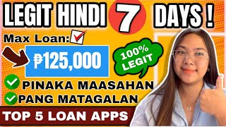 TOP 5 LOAN APPS NA PANG MATAGALAN AT TALAGANG MAAASAHAN ✅ [upl. by Aerdnael]