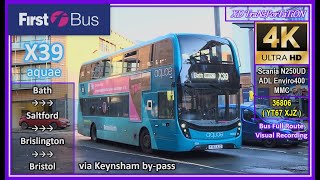 First West of England X39  Bath Bus Station  Bristol Bus Station【4K UW】 [upl. by Wallache]