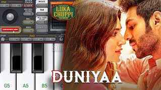 Duniyaa  Luka Chuppi Easy Piano Tutorial Piano ORG Instrumental [upl. by Nissa]