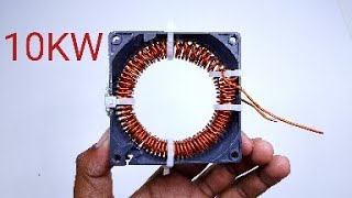 New 220v Powerful Free Energy Generator With 100 Copper Coil Capacitor Fan Motor [upl. by Dennis]