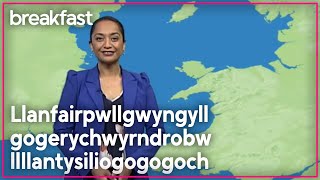 Māori reporter’s hilarious attempts at saying THAT long Welsh place name  TVNZ Breakfast [upl. by Arrac]