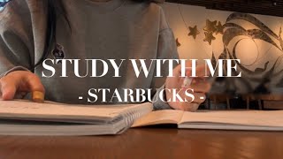 CAFE STUDY WITH ME  스타벅스에서 함께 공부해요 ☕️  real cafe sounds  background sounds  coffee shop noise [upl. by Ettezil]