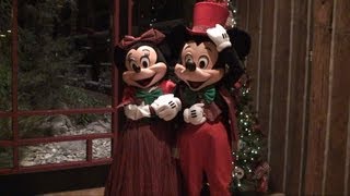 Mickey and Minnie Mouse Christmas Meet amp Greet Disneys Wilderness Lodge  Walt Disney World [upl. by Llenwad]