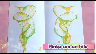 Cómo pintar con un hilo y pintura  Pintura facilísima Pinta con un hilo ¡QUEDA GENIAL [upl. by Hgielsel]