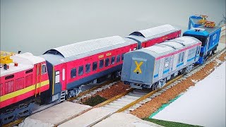 RUNNING PASSENGER AND FREIGT TRAIN ON HO SCALE  MINIATURE MODEL  RAJDHANI EXPRESS  HO SCALE [upl. by Newo]