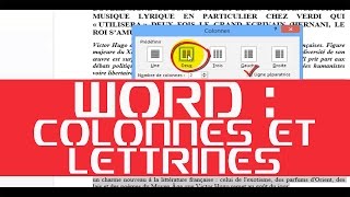 WORD 2013  COLONNES ET LETTRINES [upl. by Ardnasela]