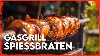 Spiessbraten vom Gasgrill  Der perfekte Rollbraten [upl. by Nodnar]