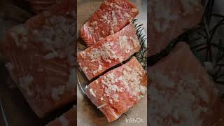 OVEN BAKED SALMON WITH ROSMERY AND GARLIC ovenrecipes easysalmonrecipe healthyfood [upl. by Ube]