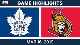 NHL Highlights  Maple Leafs vs Senators – Mar 16 2019 [upl. by Maurita]