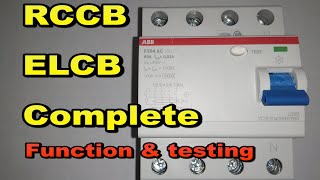 RCCB ELCB earth leakage circuit breaker Residual current circuit breaker How to test and function [upl. by Verity]