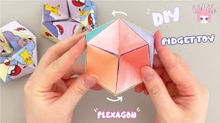 DIY Origami Flexagon Fidget Toy  Step by Step Tutorial Free Printable [upl. by Bruni154]