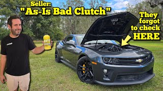 I Bought an Auction Camaro ZL1 with a quotBad Clutchquot and Fixed it in 3 Minutes [upl. by Ahsain]