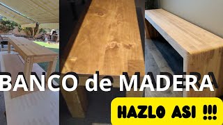 CÓMO hacer un BANCO de MADERA METODO FÁCIL RÁPIDO y PRÁCTICOTutorial paso a paso Carpintería 🔨 [upl. by Brasca]