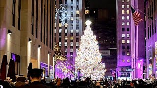 🎄 Rockefeller Center Christmas Tree Lighting 2023 🎆 livestream footage [upl. by Bywoods]