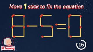 Matchstick IQ Puzzle  Fix the equation by Move 1 match stick Episode 15 [upl. by Aihtak589]