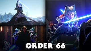 All ORDER 66 Scenes ROTSFallen OrderClone WarsBad BatchBoba FettObiwan Kenobi Reaction [upl. by Joellen]