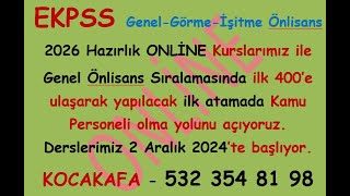 EKPSS 2026ya GenelGörmeİşitme Önlisans olarak hazırlanacak arkadaşlara özel yayın ve kurslarımızı [upl. by Adnileb]