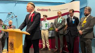 Gedlings new MP Labours Michael Paynes makes victory speech [upl. by Duston449]