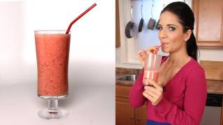 Strawberry Banana Smoothie Recipe  Laura Vitale  Laura in the Kitchen Episode 286 [upl. by Hsepid750]