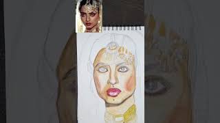 watercolour realistic painting of beautiful bollywood actress Rekhaji [upl. by Eiramannod]