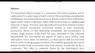 Non linearity of geocentre motion and its impact on the origin of the terrestrial reference frame [upl. by Yllac]