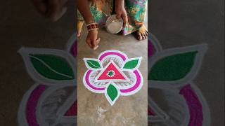 குட்டி கோலம் rangoli design kolamshortsfeedtrendingviralvideosshortsvideosytshortslastestshort [upl. by Godden802]