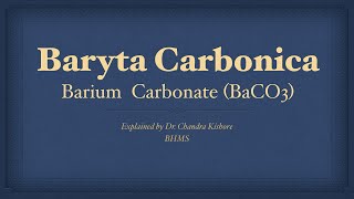 Baryta Carbonica  Allen’s Keynotes  Well Explained [upl. by Zantos454]