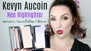 Kevyn Aucoin Neo Highlighter reviewswatchesdemo  shades Sahara and Ibiza [upl. by Pallas]