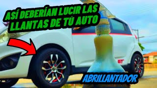 CÓMO ABRILLANTAR LAS LLANTAS DE TÚ AUTO  Brillo para llantas en el SPARK GT 🚗  Campogreen [upl. by Range]