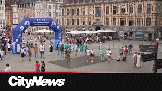 Fans Flock to France to see Olympic Basketball stars [upl. by Trbor]