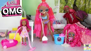 Full Movie  OMG Family Night Morning Routine  OMG Doll Family Movies  Following Big Sister Doll [upl. by Yevad800]