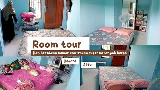 ROOM TOUR KONTRAKAN 3 PETAK MINIMALIS DAN BERSIHIN KAMAR [upl. by Bibeau]