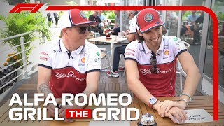 Alfa Romeos Kimi Raikkonen and Antonio Giovinazzi  Grill The Grid 2019 [upl. by Nnaul353]