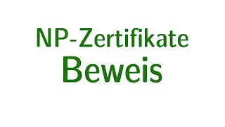 Komplexität 24  NPZertifikate Beweis [upl. by Isaiah624]